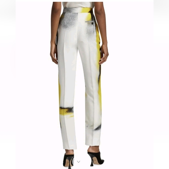 BNWT !! Alexander McQueen Mushroom Spores Yellow B & W Spray Paint Pant sz IT 40 - Picture 2 of 15